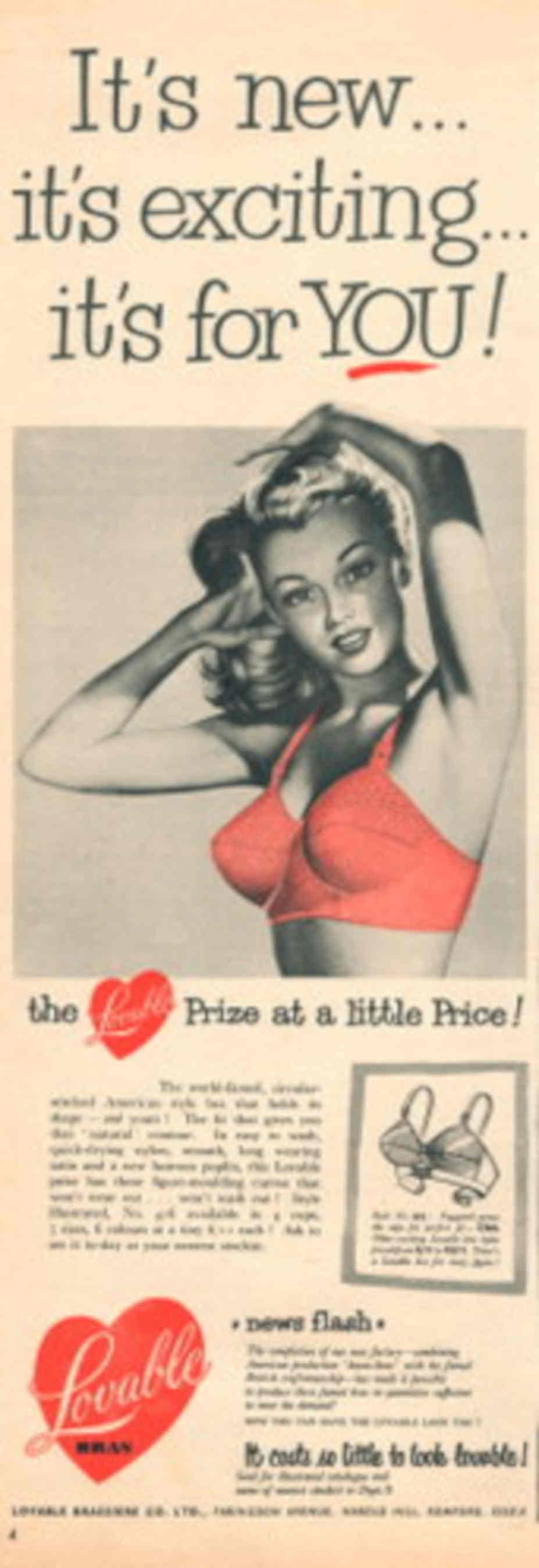 Red Bra Brian 1950s Vintage Retro Advert Poster