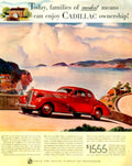 Red Cadillac Series62 1930s Vintage Retro Advert Poster