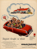 Red Car Icecream 1940s Vintage Retro Advert Poster