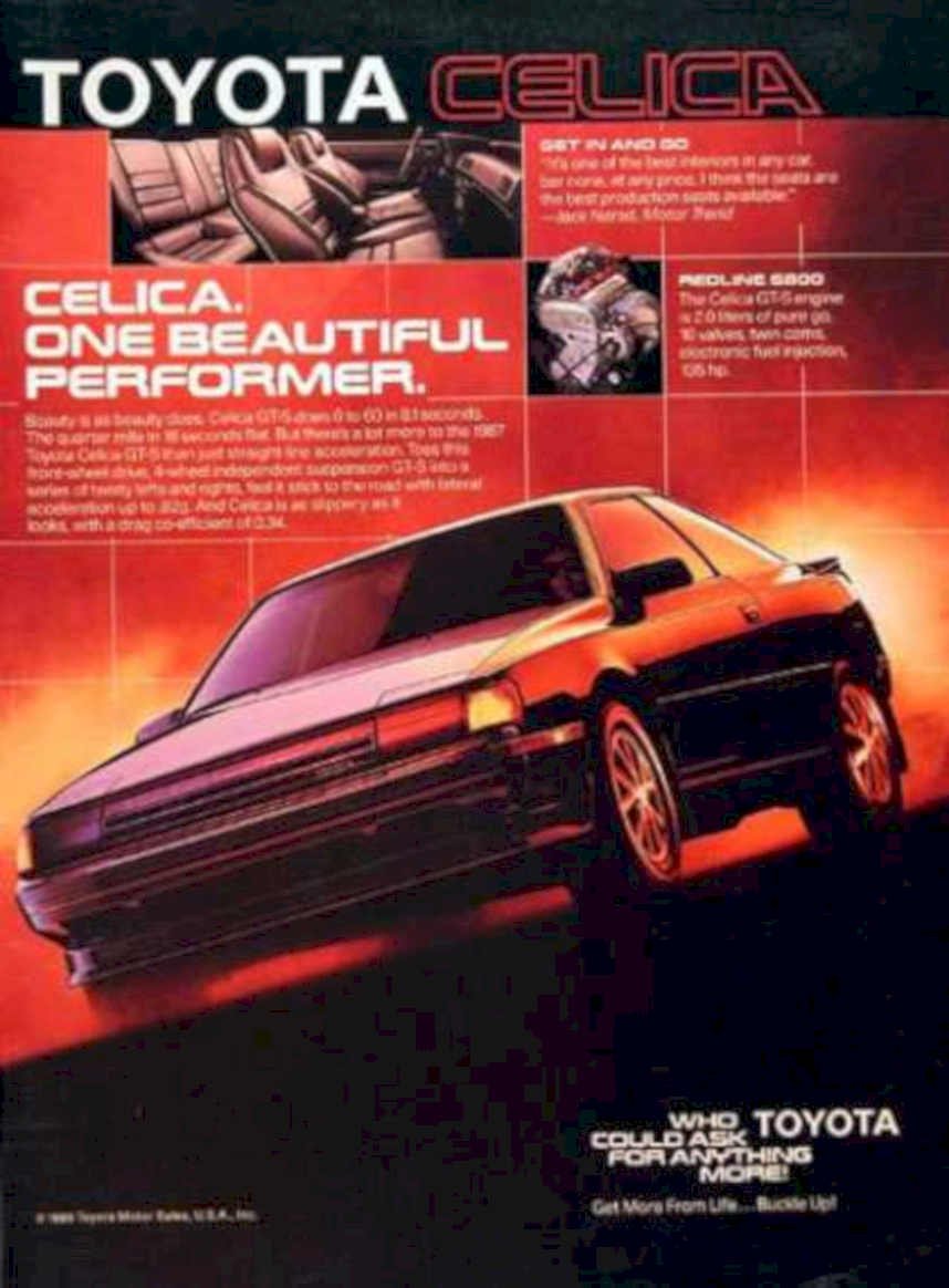 Red Celica Gt Vintage Retro Advert Ads A4 Photo Print