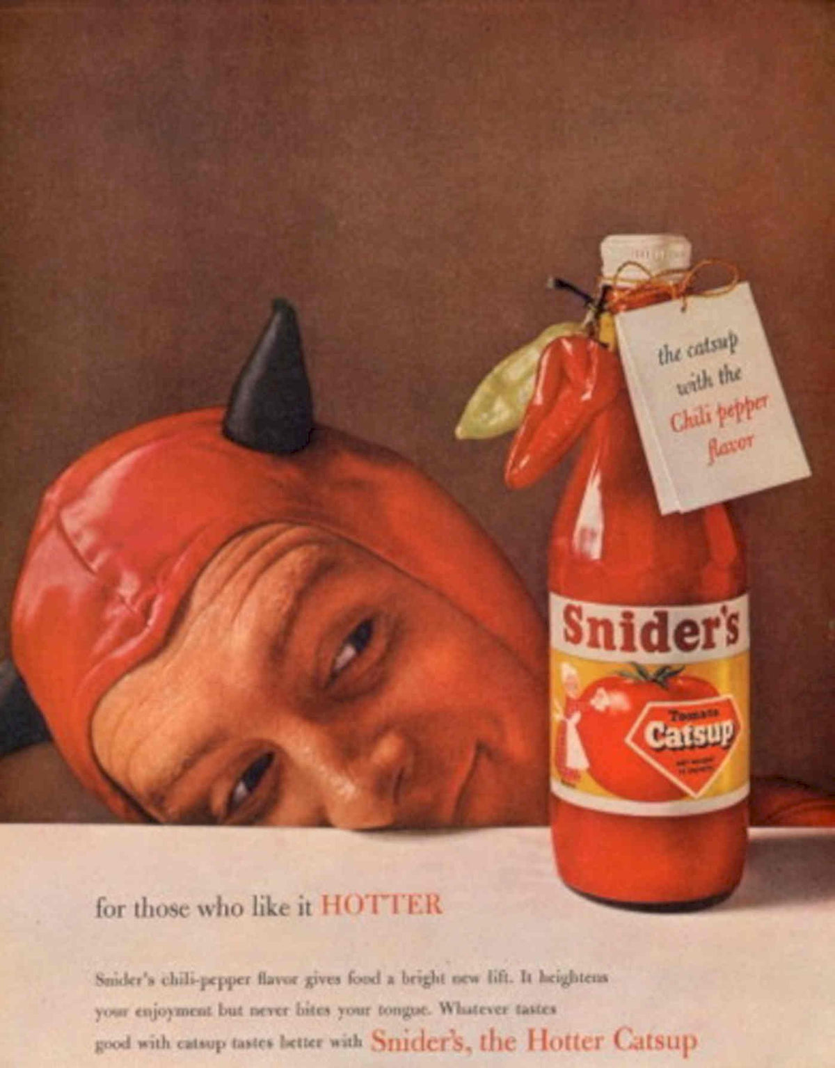 Red Chili Catsup 1950s Vintage Retro Advert Poster