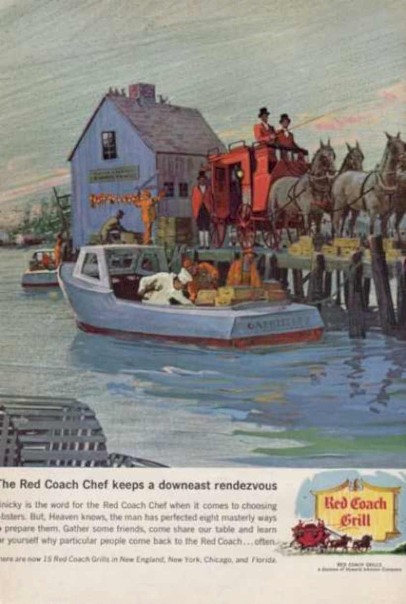 Red Coach Grill Vintage Retro Advert Ads A4 Photo Print