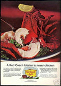 Red Coach Lobster Vintage Retro Advert Ads A4 Photo Print
