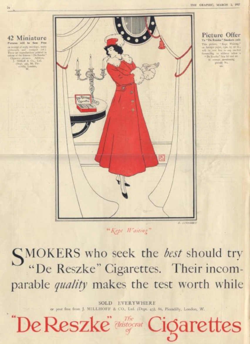 Red Coat Cigarettes 1 Vintage Retro Advert Ads A4 Photo Print