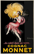 Red Cognac Monnet Vintage Retro Advert Poster