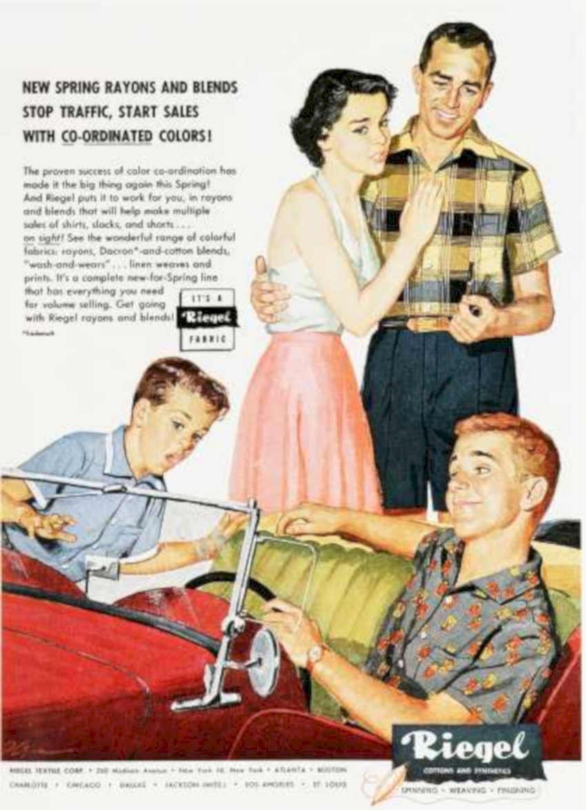 Red Convertible Textiles Vintage Retro Advert Ads A4 Photo Print