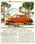 Red Coupe Road 1930s Vintage Retro Advert Poster