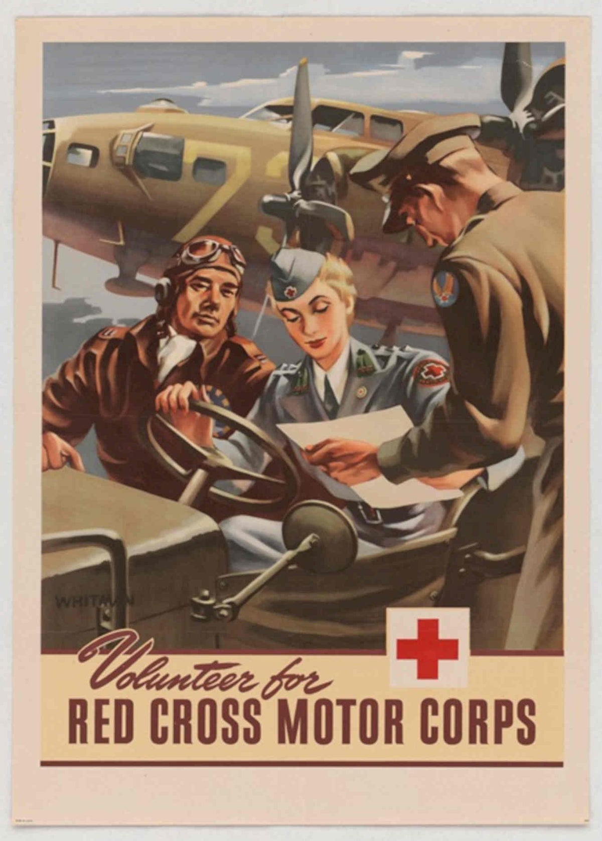 Red Cross Motor American World War II Advert Poster