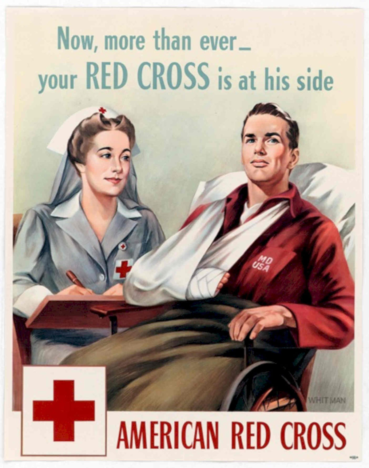 Red Cross Patient American World War II Advert Poster