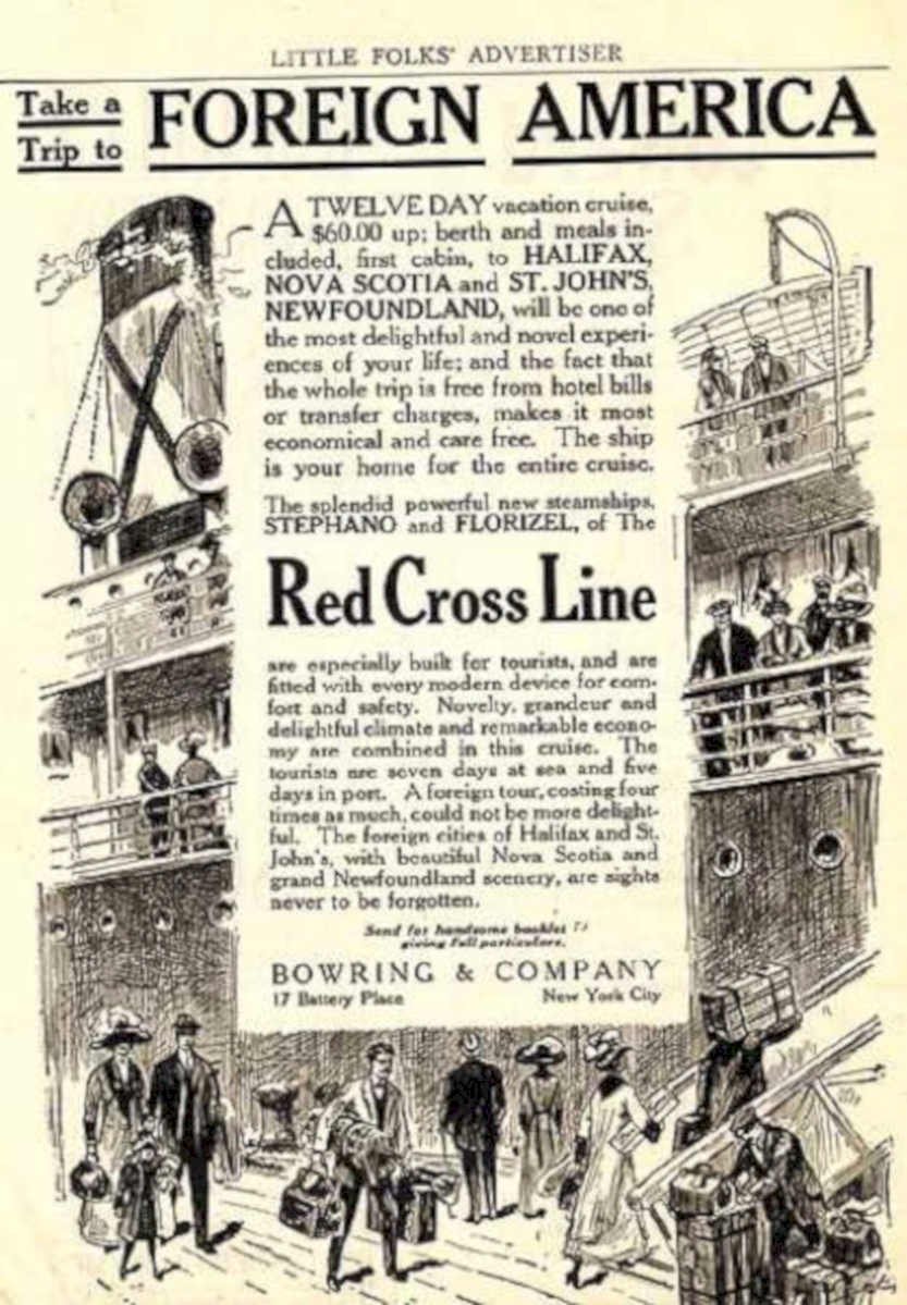 Red Cross Ship Vintage Retro Advert Ads A4 Photo Print