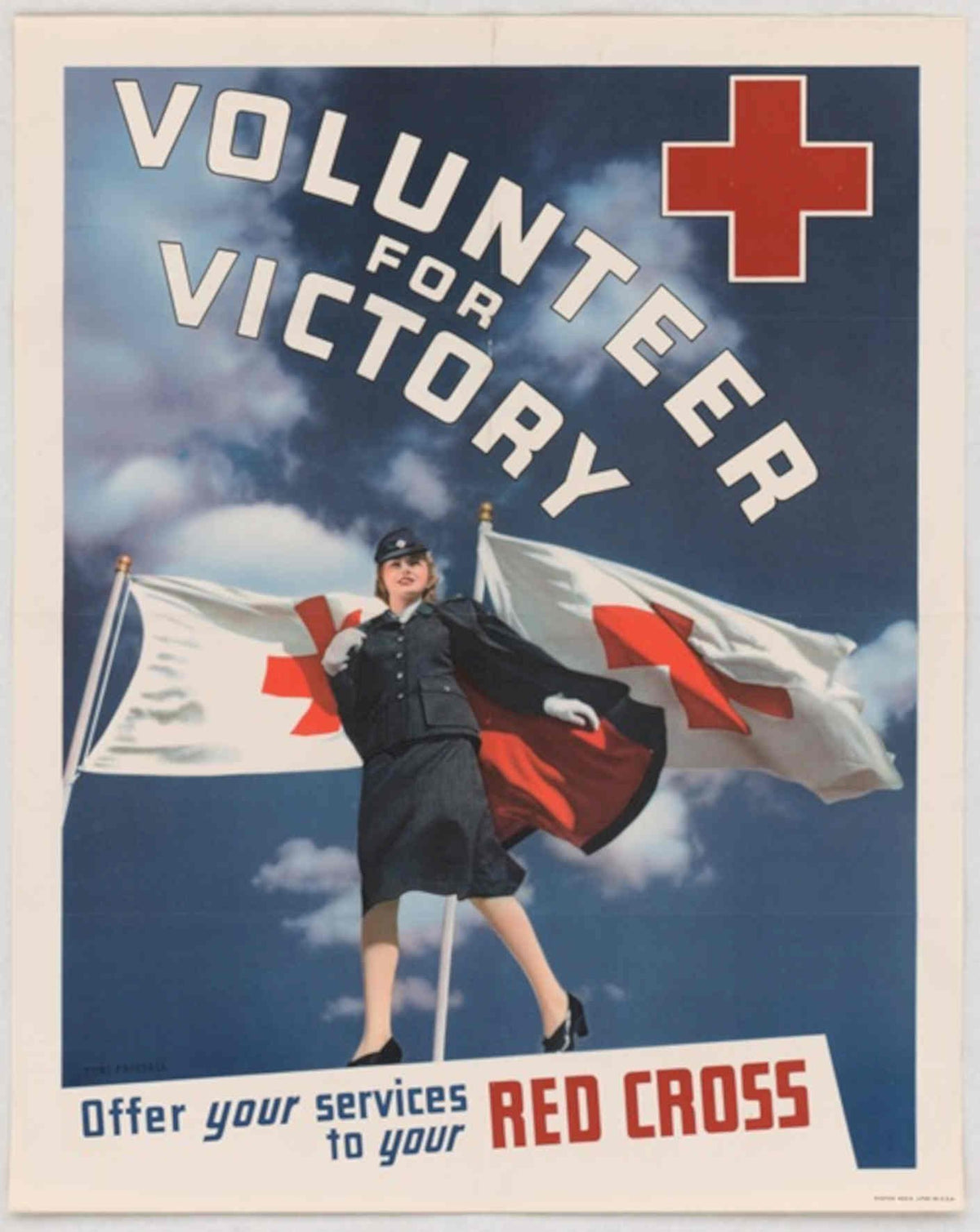 Red Cross Soldier 2 American World War II Advert Poster