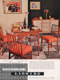 Red Dining Set 1950s Vintage Retro Advert Poster