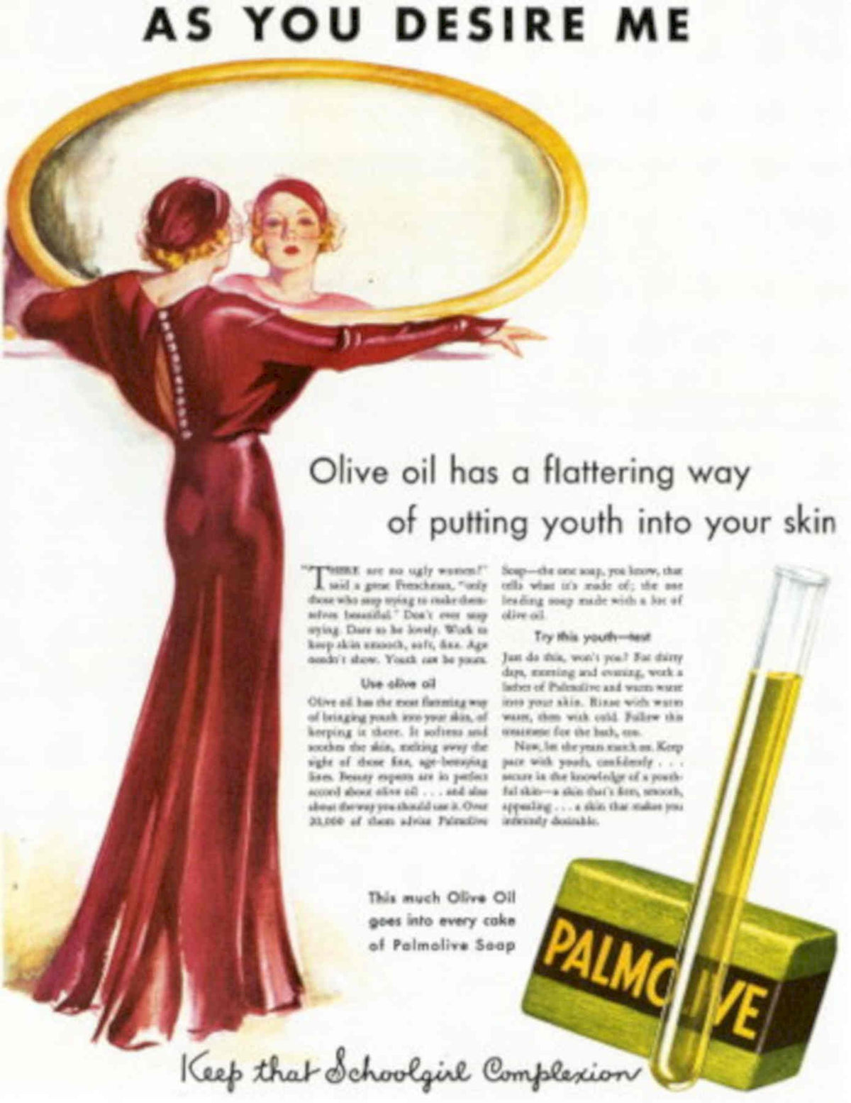 Red Dress Olive 1930s Vintage Retro Advert Poster