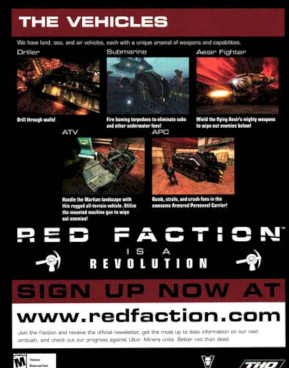 Red Faction Vehicles Vintage Retro Advert Poster A4 Photo Print