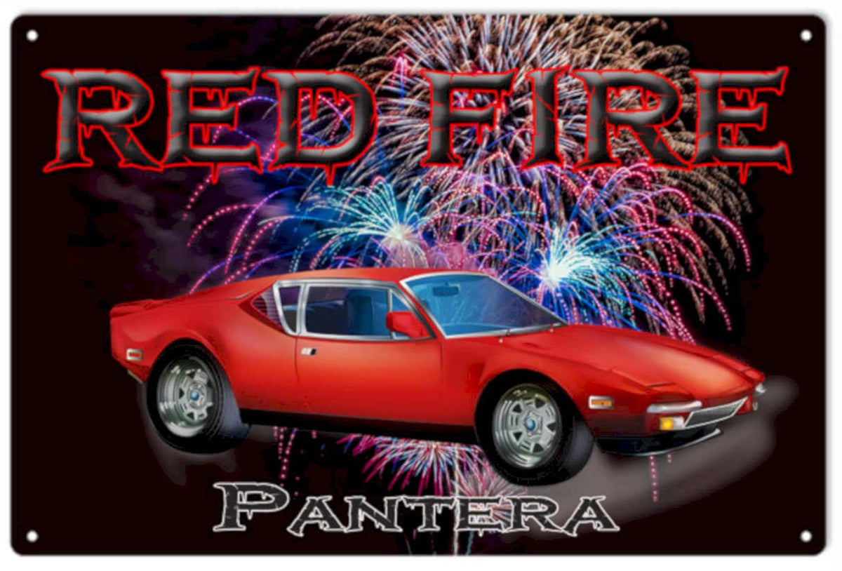 Red Fire Pantera Vintage Retro Advert Ads A4 Photo Print
