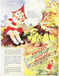 Red Girl Gum Vintage Retro Advert Ads A4 Photo Print