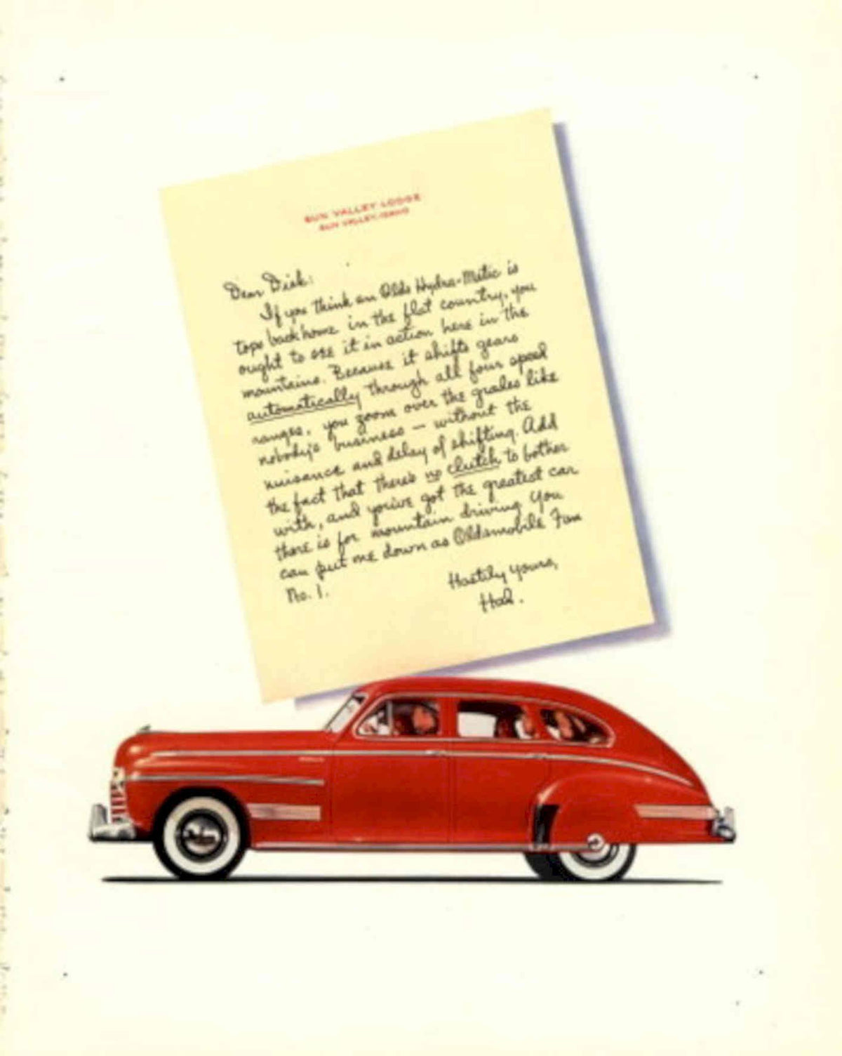 Red Hudson Hydra 1940s Vintage Retro Advert Poster