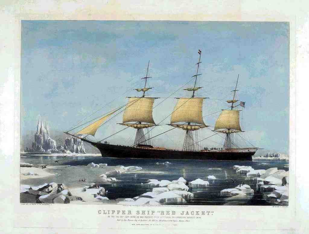 Red Jacket Ship Vintage A4 Photo Print
