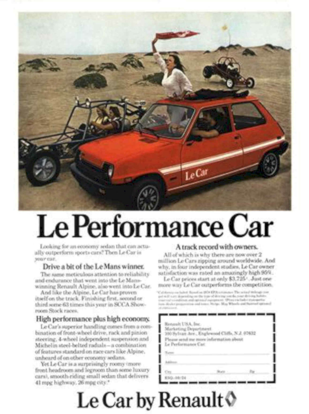 Red Le Car Vintage Retro Advert Poster A4 Photo Print