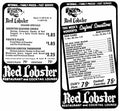 Red Lobster Menu Newspaper Vintage Retro Advert Poster