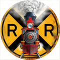 Red Locomotive Crossing Vintage Retro Advert Ads A4 Photo Print