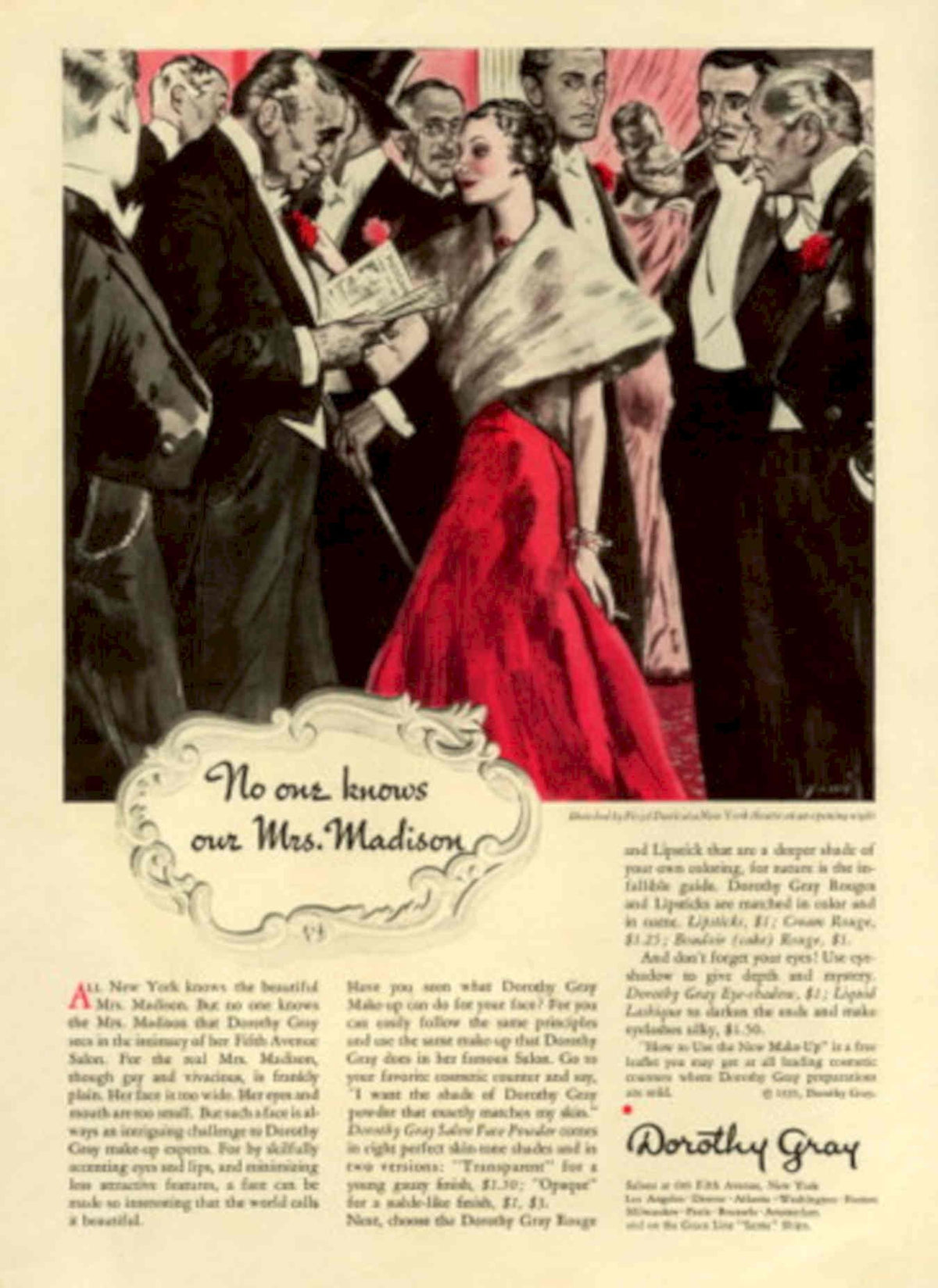 Red Madison Rouge 1930s Vintage Retro Advert Poster