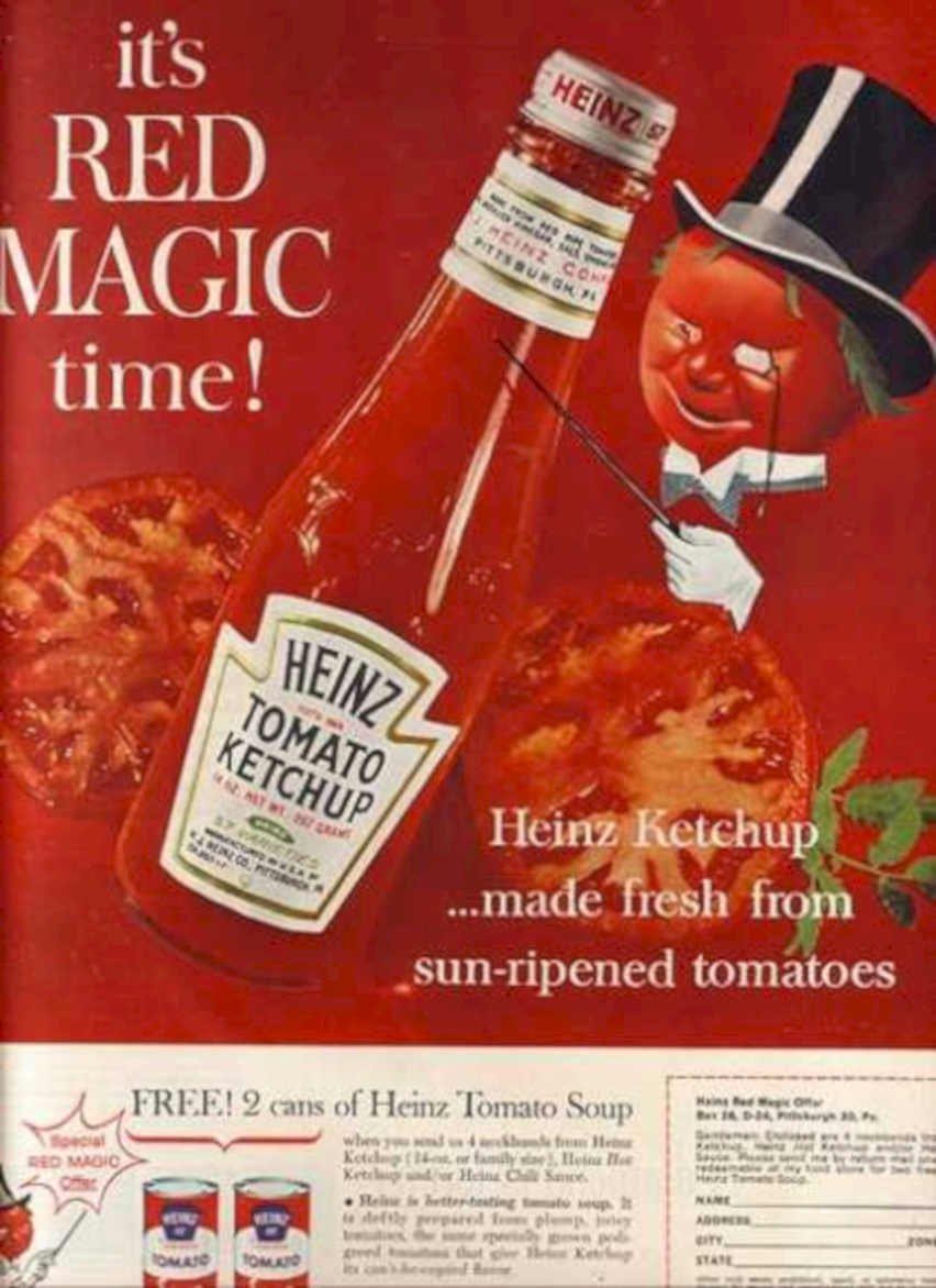 Red Magic Ketchup Vintage Retro Advert Ads A4 Photo Print