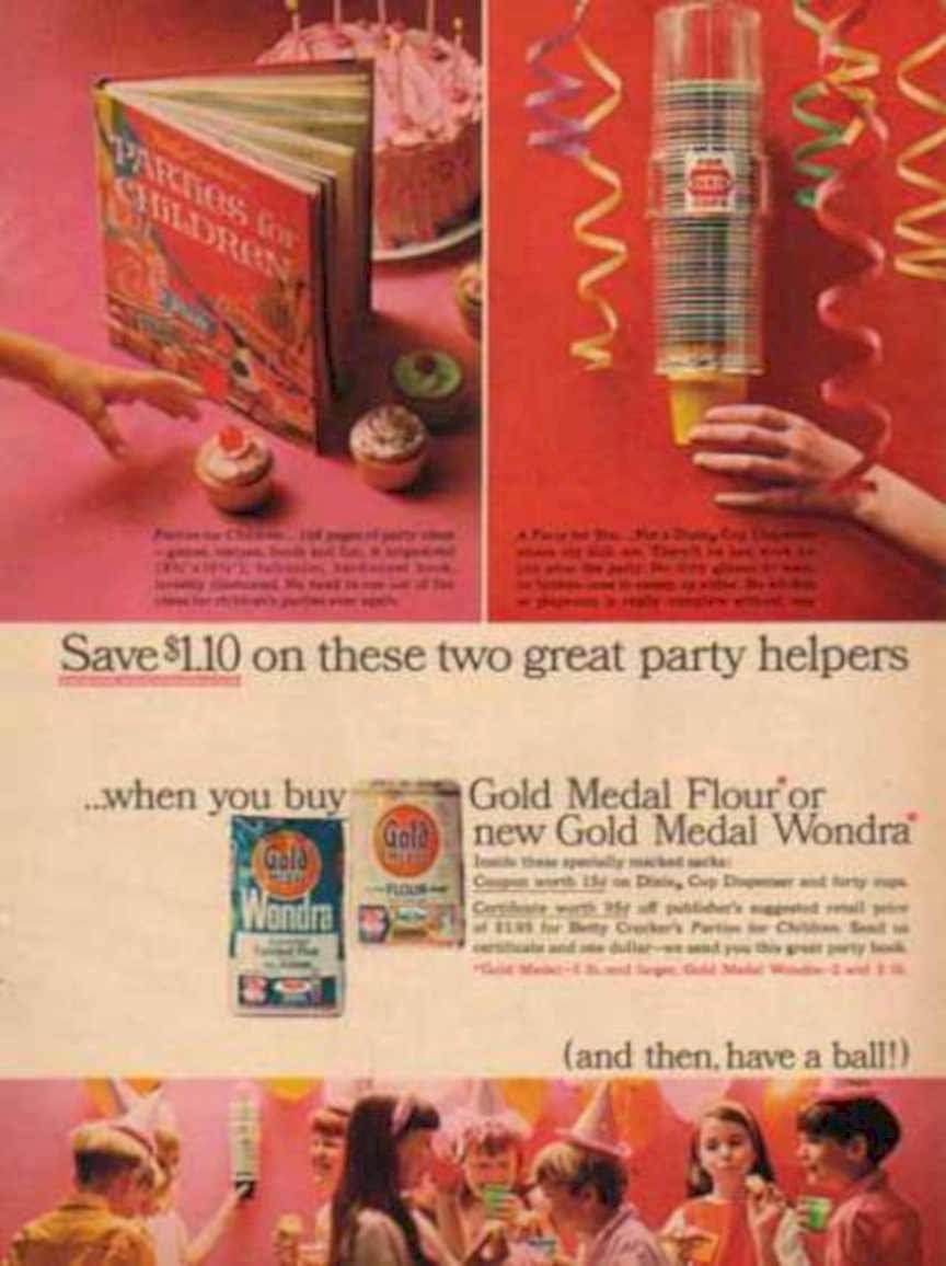 Red Orange Party Vintage Retro Advert Ads A4 Photo Print