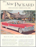 Red Packard Coupe 1950s Vintage Retro Advert Poster