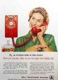 Red Phone Kitchen Vintage Retro Advert Poster A4 Photo Print