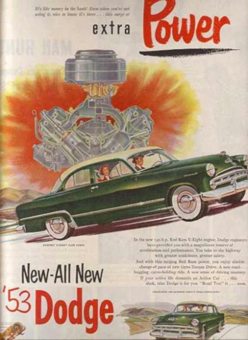 Red Ram Dodge Vintage Retro Advert Ads A4 Photo Print