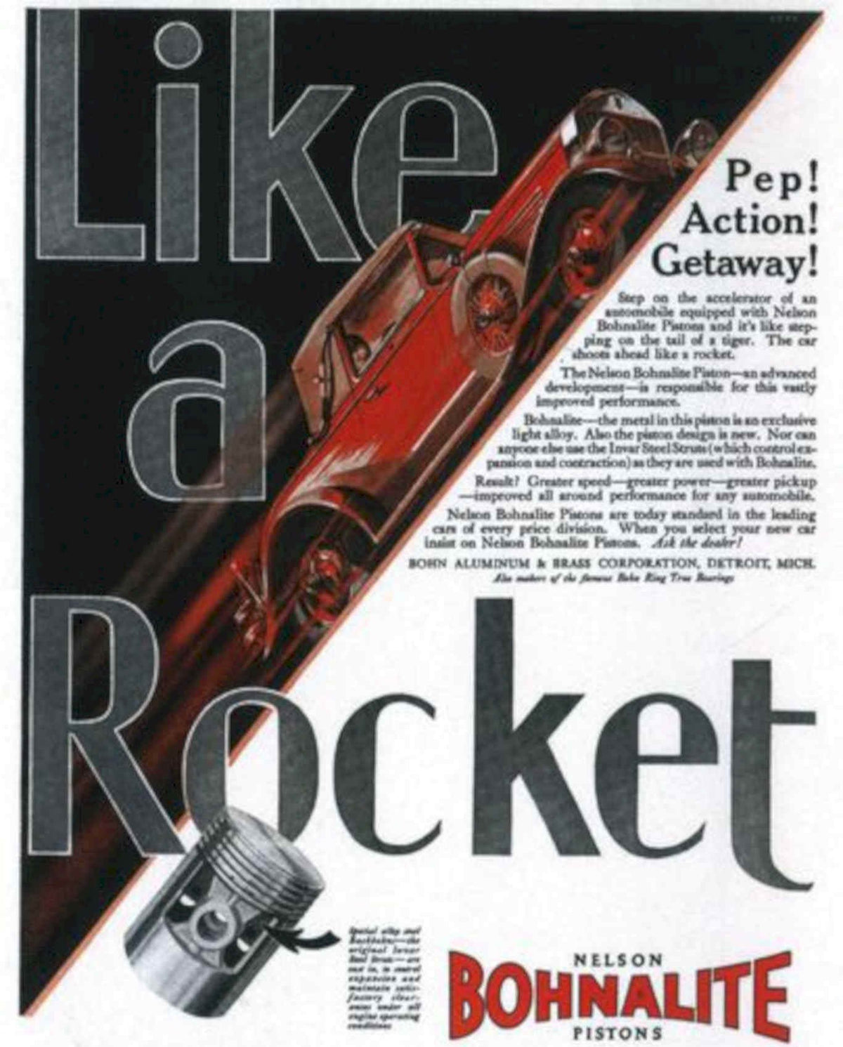 Red Rocket Piston Vintage Retro Advert Poster A4 Photo Print