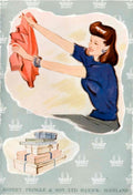 Red Scarf Boxes 1940s Vintage Retro Advert Poster