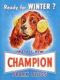 Red Spaniel Winter 1940s Vintage Retro Advert Poster