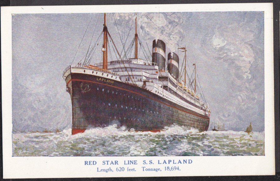 Red Star Line Steamer Ss Lapalnd At Sea Vintage A4 Photo Print