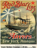 Red Star Line Vintage Retro Advert Ads A4 Photo Print