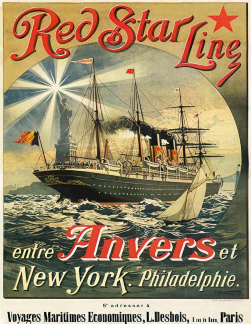 Red Star Line Vintage Retro Advert Ads A4 Photo Print