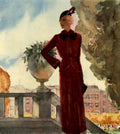 Red Suit Woman 1930s Vintage Retro Advert Poster