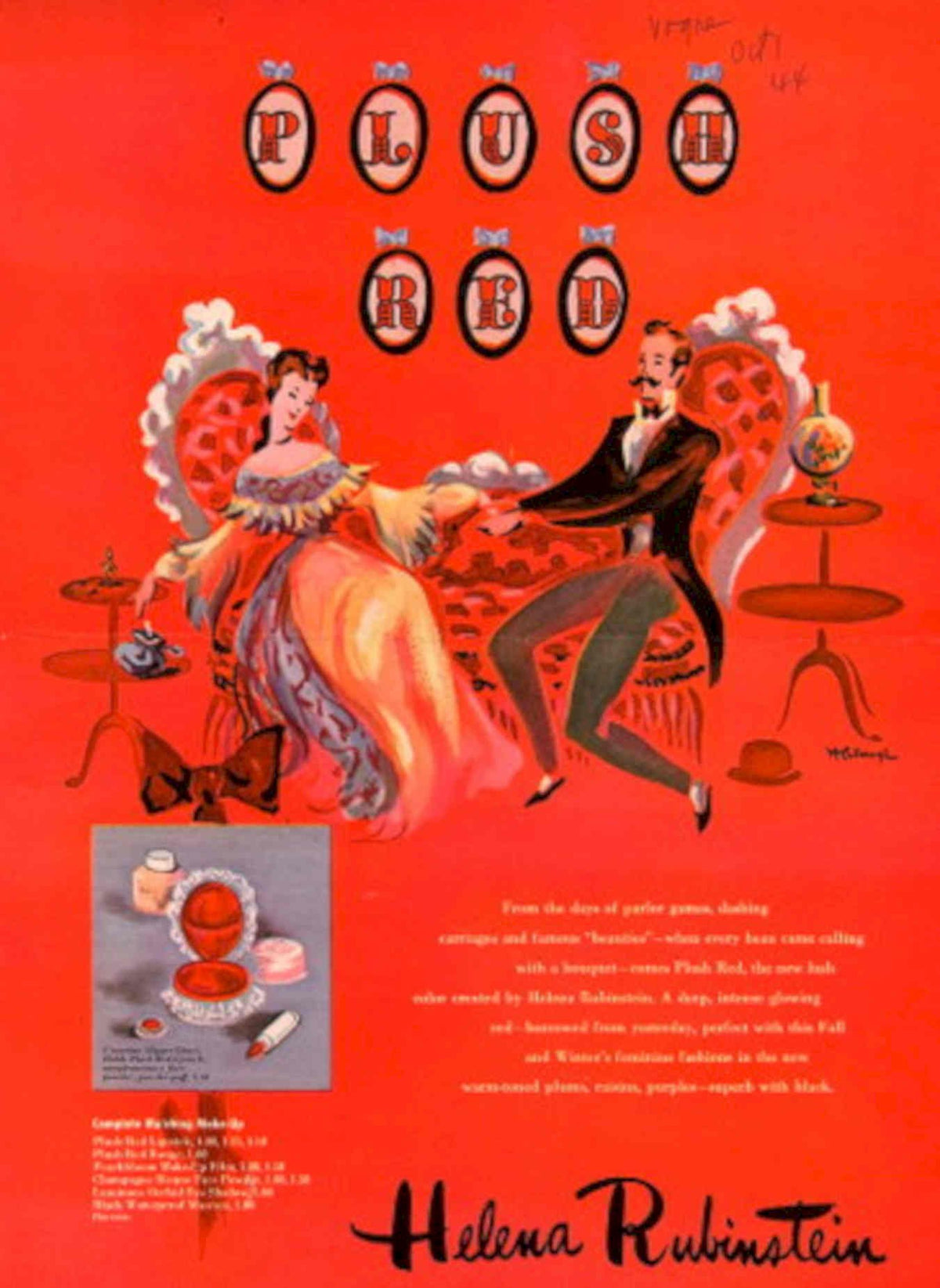 Red Velvet Lipstick 1940s Vintage Retro Advert Poster
