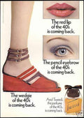 Red Wedge Sandals Vintage Retro Advert Ads A4 Photo Print