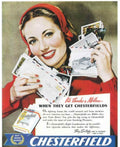 Red Woman Chesterfield Vintage Retro Advert Poster A4 Photo Print