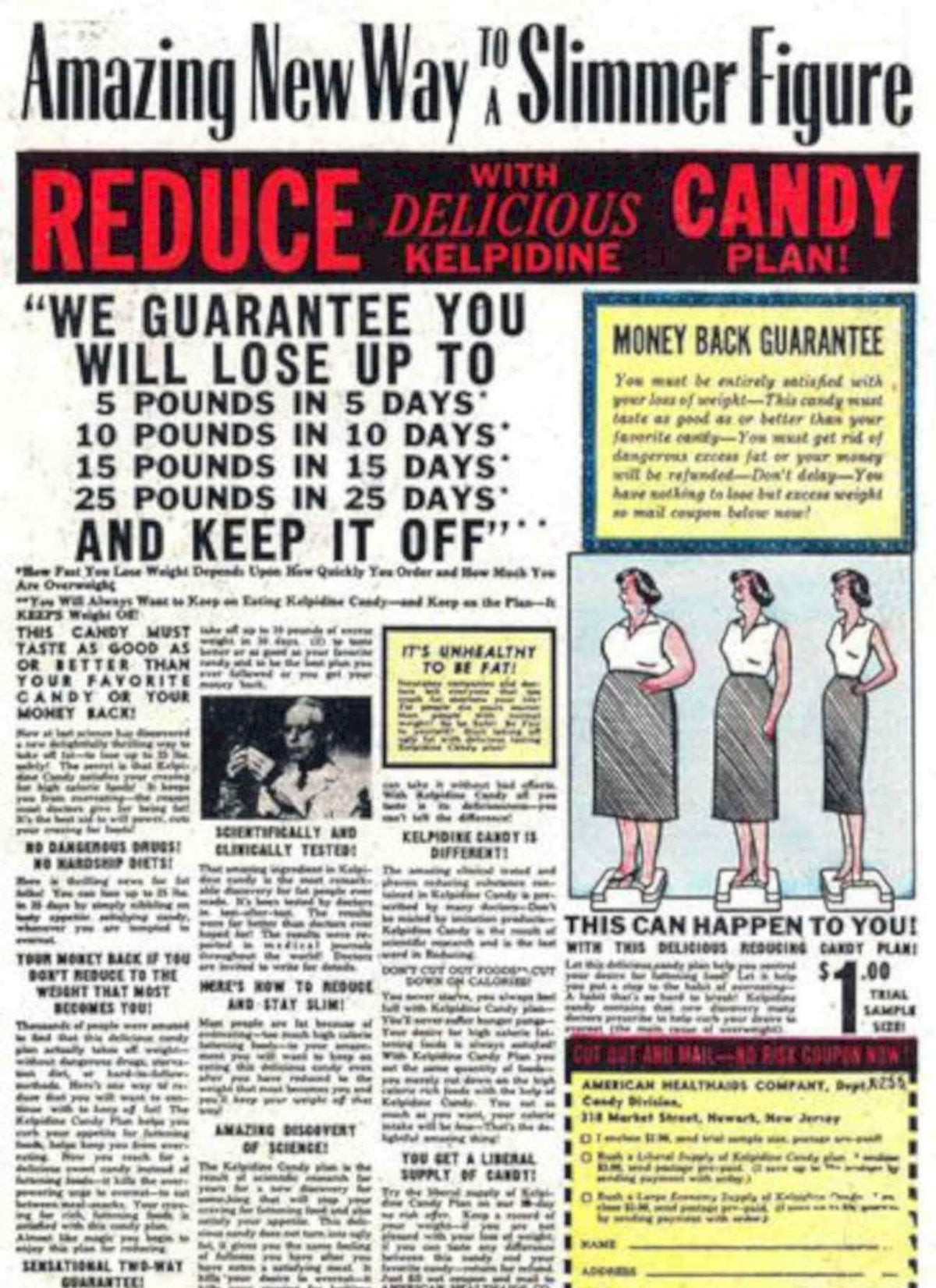 Reduce Candy Plan Vintage Retro Advert Poster A4 Photo Print