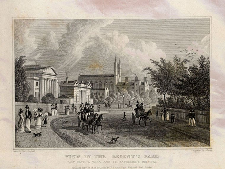 Regent Park Hospital St Katherine London England Shepherd 1827 Vintage A4 Photo Print