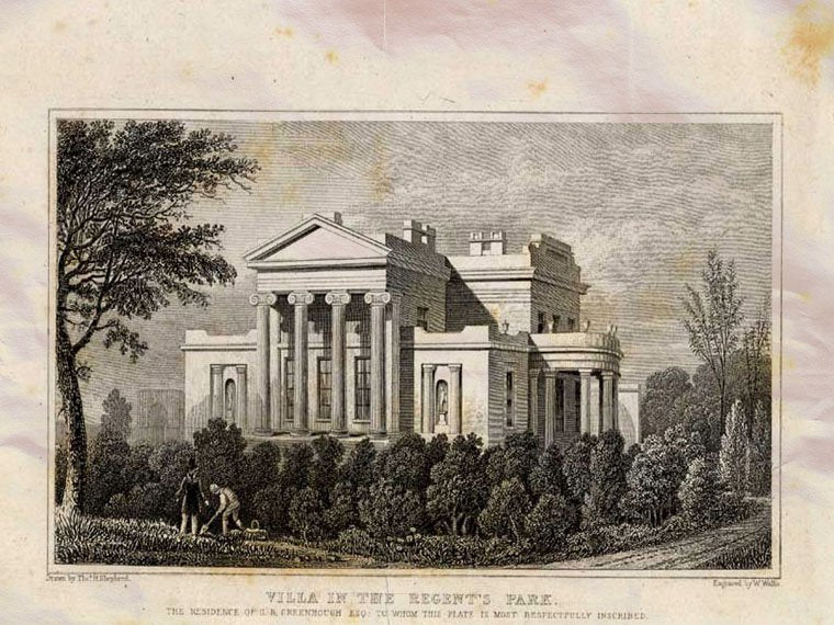 Regent Park Villa London England Shepherd 1827 Vintage A4 Photo Print