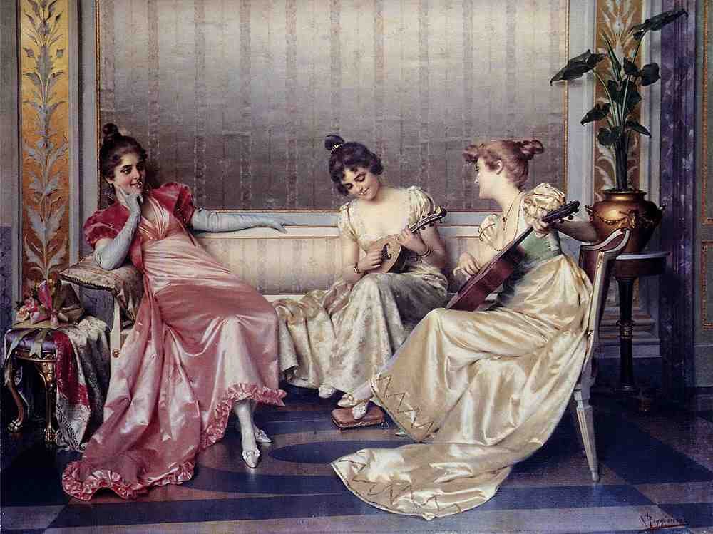 Reggianini Vittorio Elegant Figures In An Interior A4 Photo Print