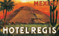 Regis Luggage Label Vintage A4 Photo Print