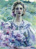 Reid Robert Lewis Girl with Flowers A4 Photo Print