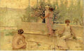 Reid Robert Lewis Three Figures in an Italian Garden A4 Photo Print