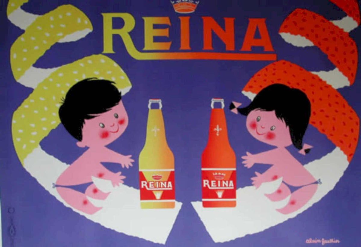 Reina Children Bottles Vintage Retro Advert Poster A4 Photo Print