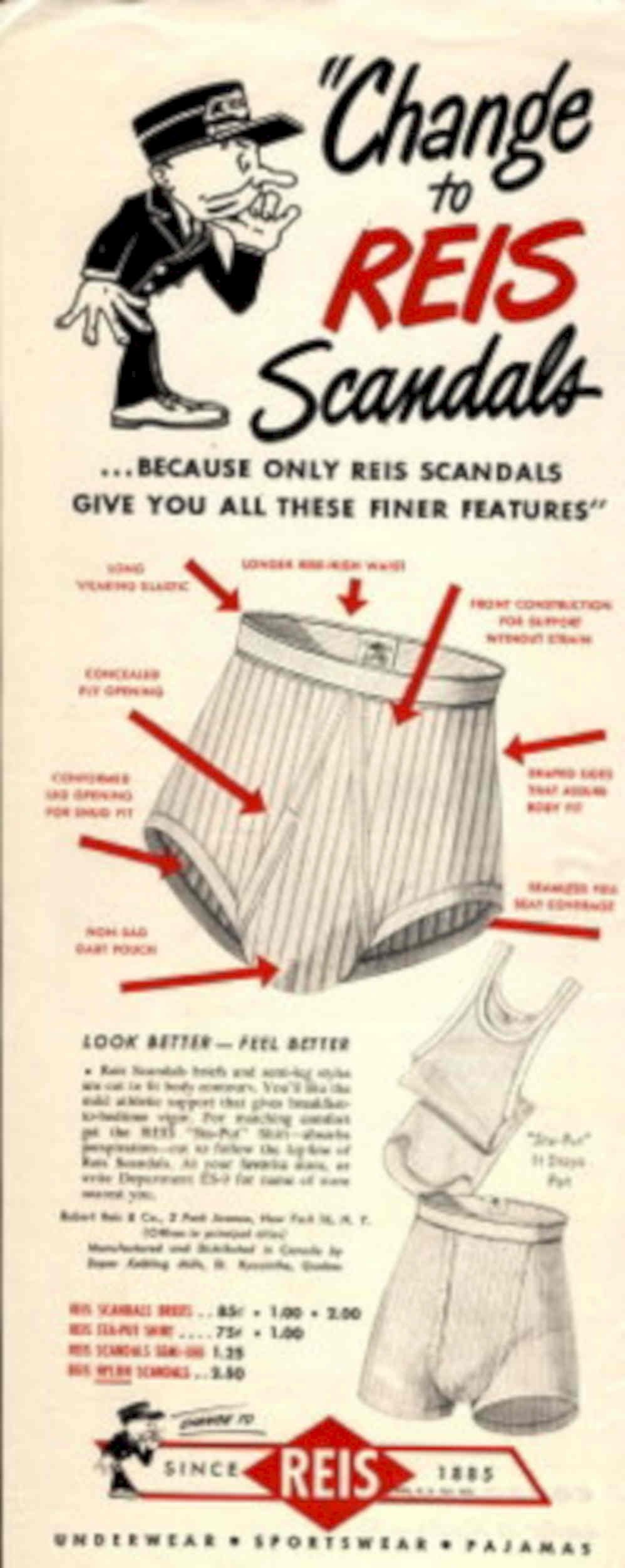Reis Scandals Flyer 1950s Vintage Retro Advert Poster